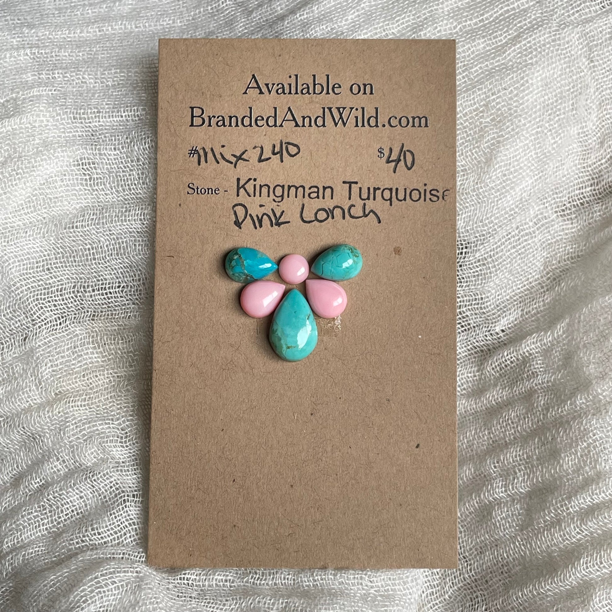 Kingman Turquoise / Pink Conch Cabochon - Mix240 5E06E8CC-D218-4E05-B784-8C48CC159E23 Brandedandwild.com