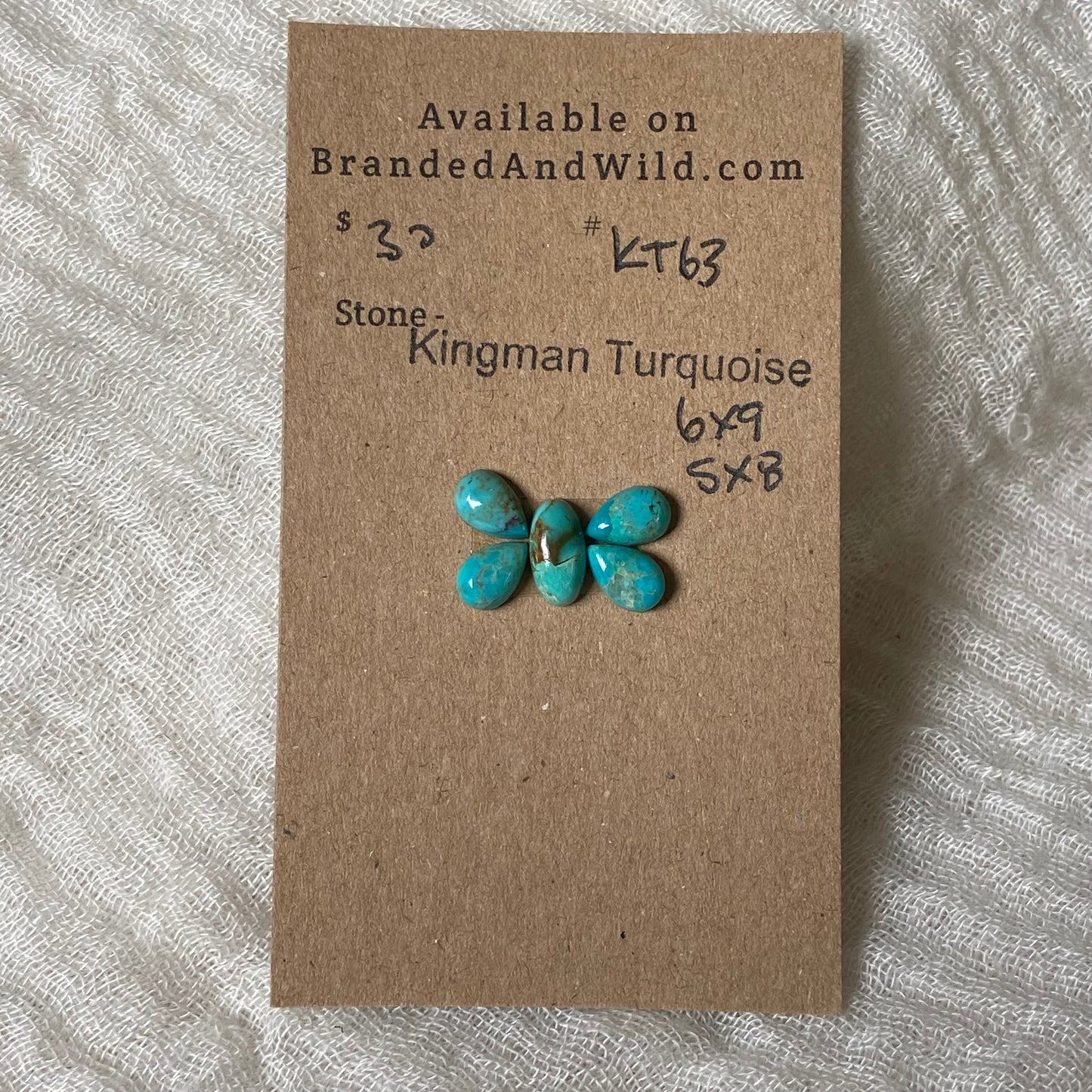 Kingman Turquoise Cabochon - KT63 5E0DCBC1-781A-4C00-B215-D51E459033D7 Brandedandwild.com