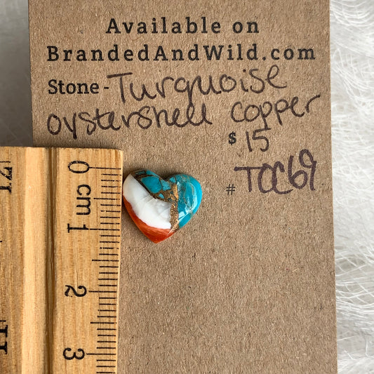 Turquoise, Oystershell, Copper Cabochon - TOC69