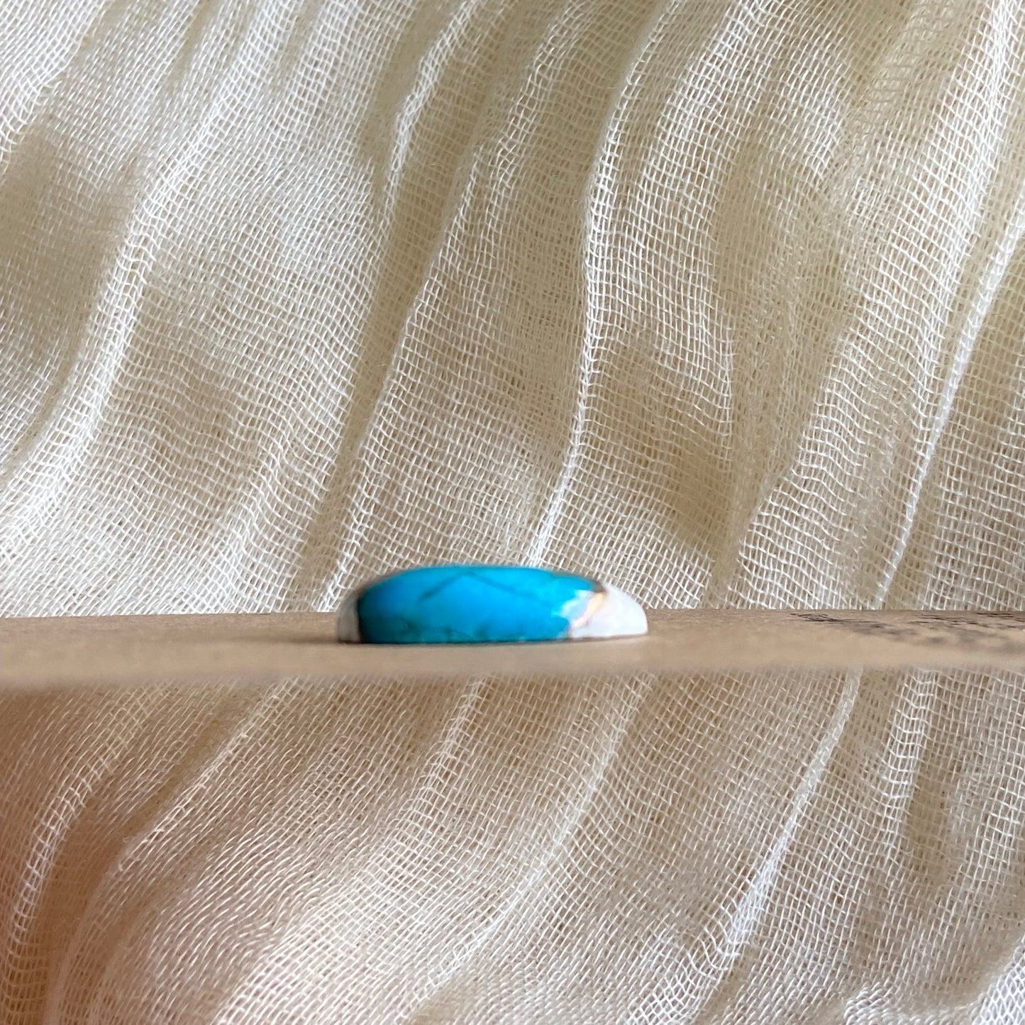 Kingman Turquoise, White Buffalo, Copper Cabochon - KW33