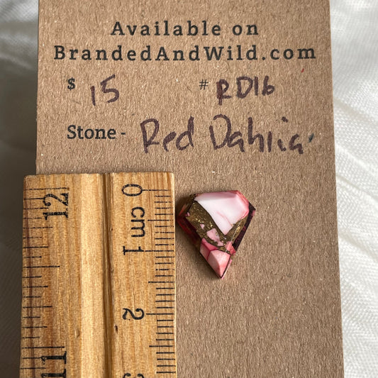 Red Dahlia Cabochon - RD16 5ECD04AA-1068-4BCC-9C73-16A302E8EA5C Brandedandwild.com