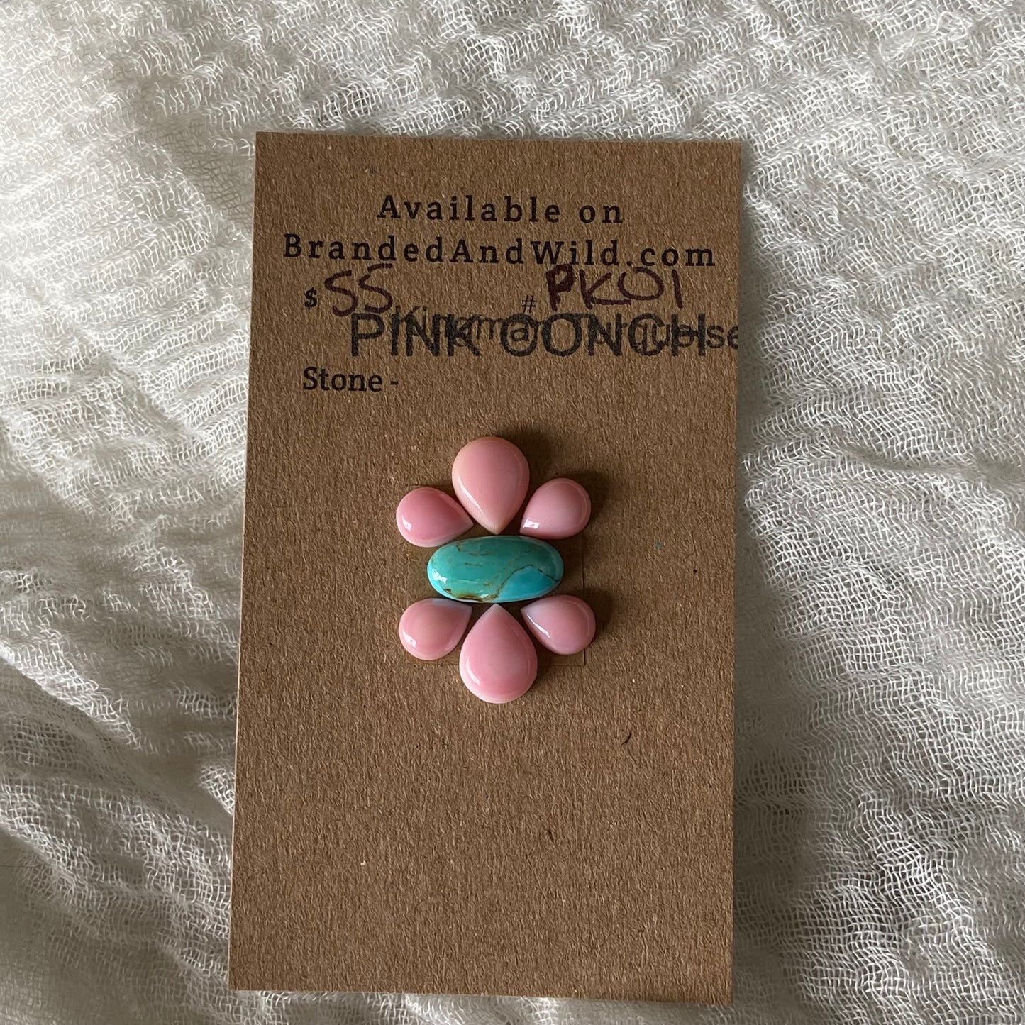 Pink Conch / Kingman Turquoise Cabochon - PK01