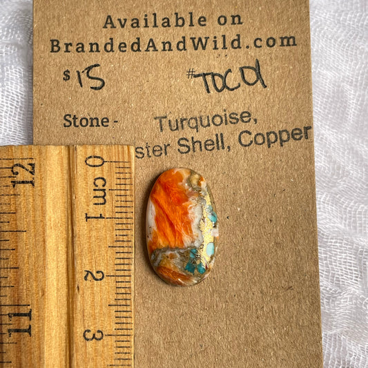 Turquoise, Oyster Shell, Copper Cabochon - TOC01 5ED52001-4B18-45B9-A3E7-6949CE7C107E Brandedandwild.com