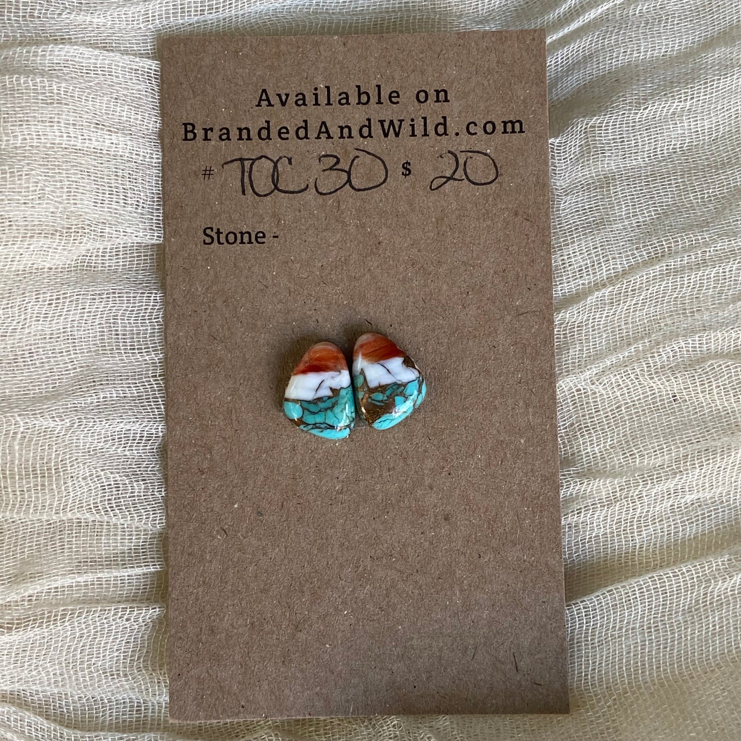 Turquoise, Oyster Shell, Copper Cabochon - TOC30 5EE93BE1-474E-41BC-9137-6DB97540CD87 Brandedandwild.com
