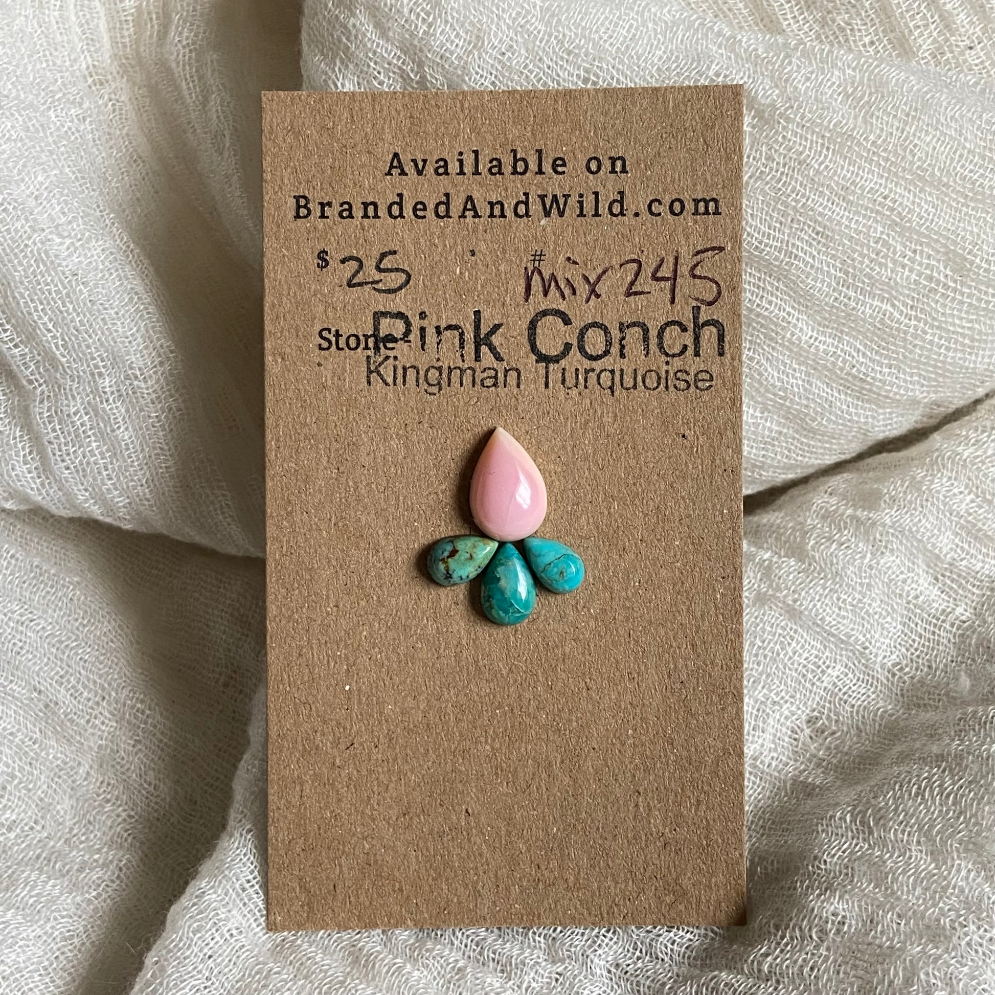 Kingman / Pink Conch Cabochon - Mix245 5F16944D-D85F-4529-ADCB-7492BDB6F4E7 Brandedandwild.com
