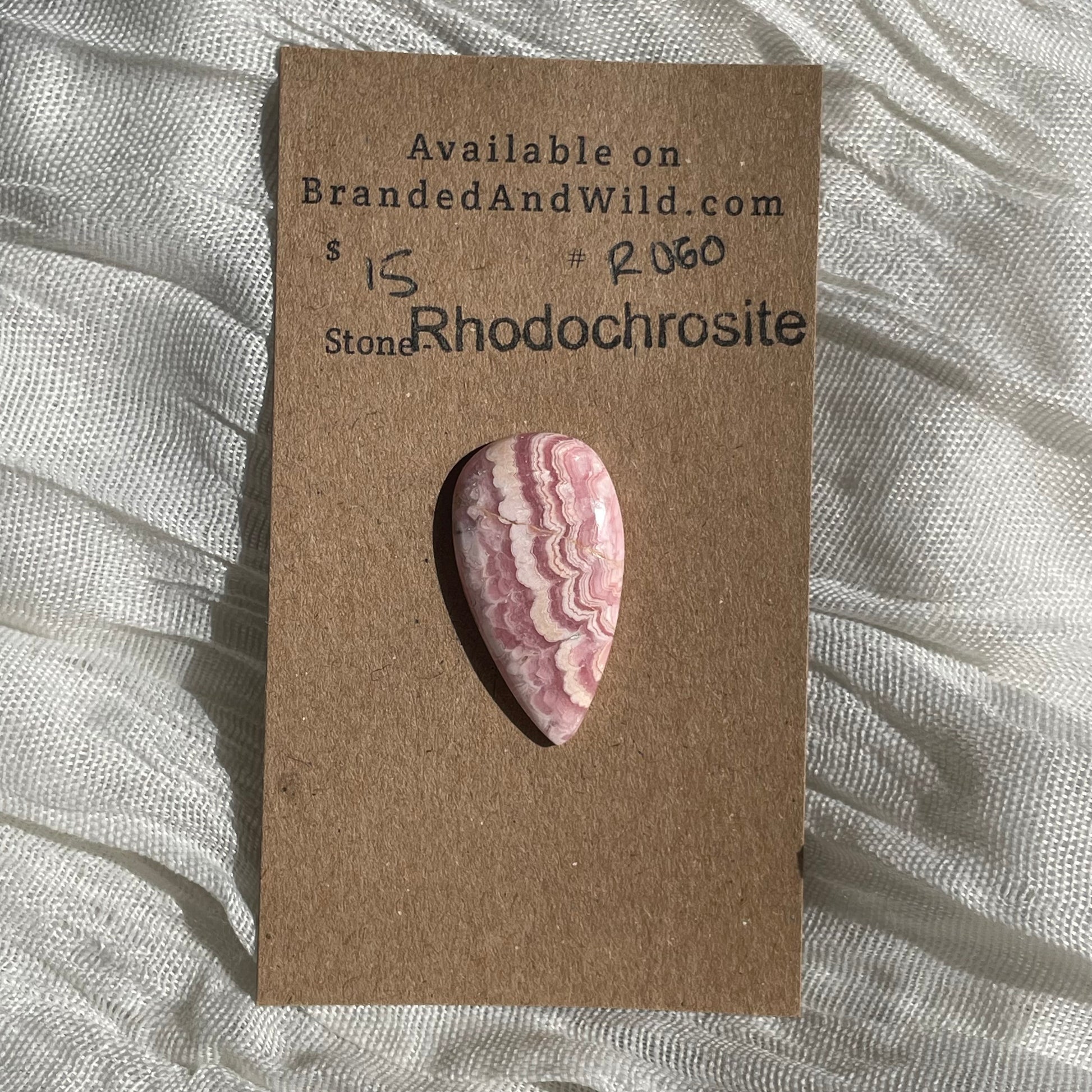 Rhodochrosite Cabochon - R060 5F371639-6E67-4406-8D0B-7EEB4E39527E Brandedandwild.com