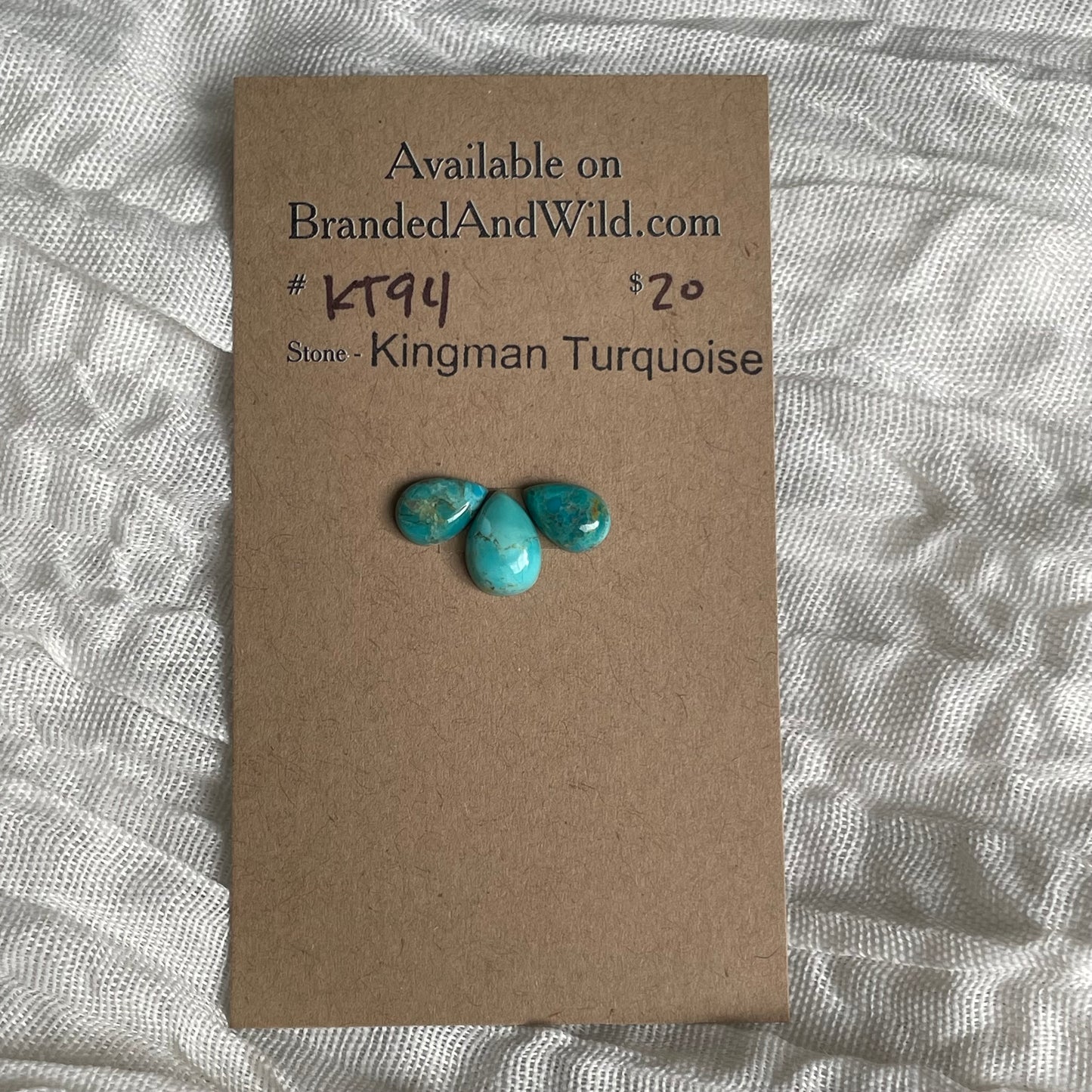 Kingman Turquoise Cabochon - KT94 5F4E68BE-4748-4E4E-8C5D-695464346DE1 Brandedandwild.com