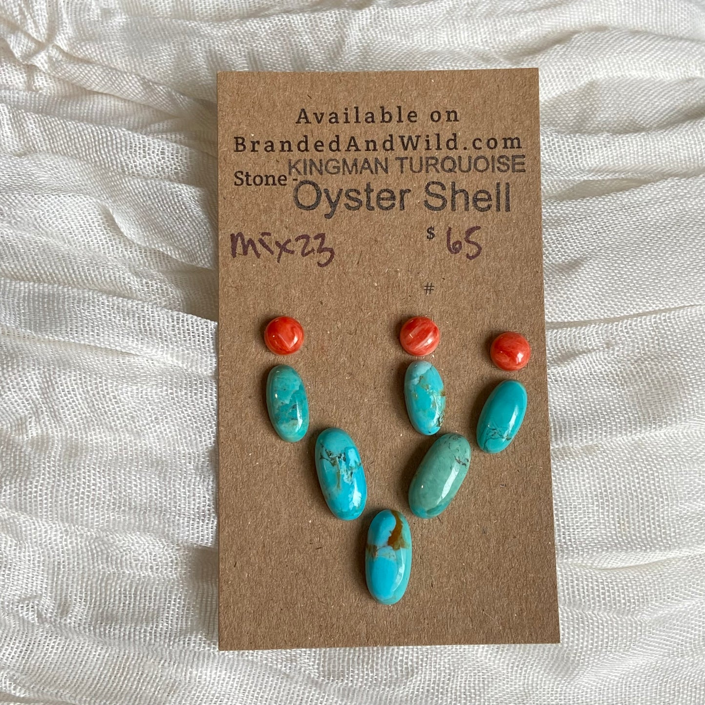 Kingman / Oyster Shell Cabochon - MIX223 5F75A095-4C31-4283-8A0A-B18B1F57E9AA Brandedandwild.com