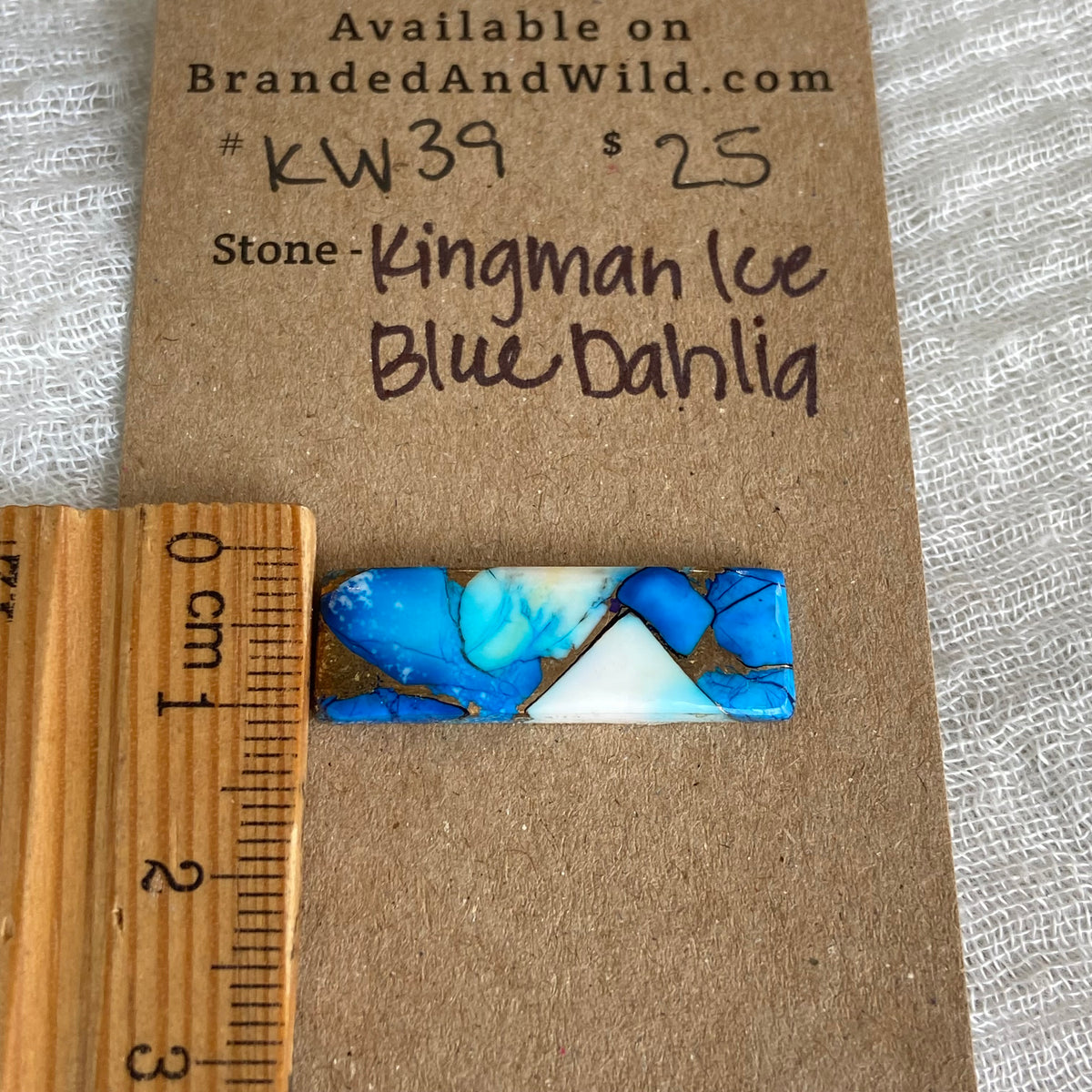 Kingman Ice Blue Dahlia Cabochon - KD39