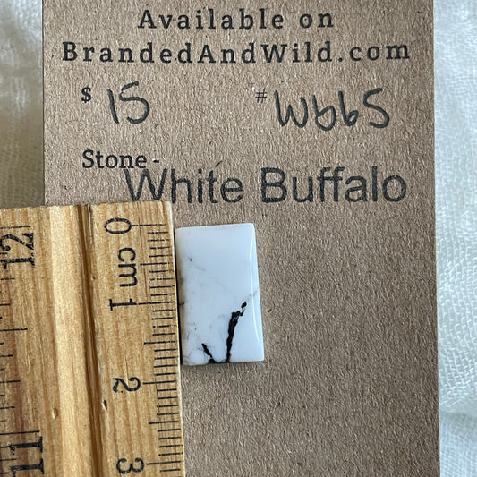 White Buffalo Cabochon - WB65 5F9DC77F-7BA2-4E90-A2A3-4F58F1C09857 Brandedandwild.com