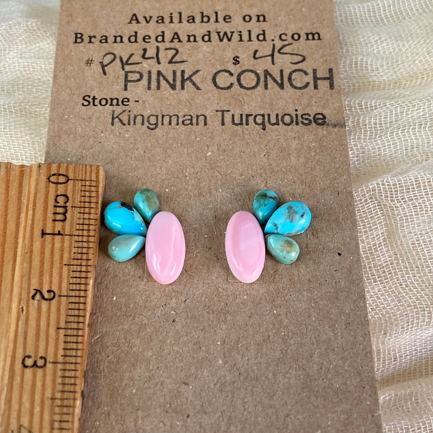 Pink Conch / Kingman Cabochon - PK42 5FDD9315-FE98-4075-A635-830167696CBC Brandedandwild.com