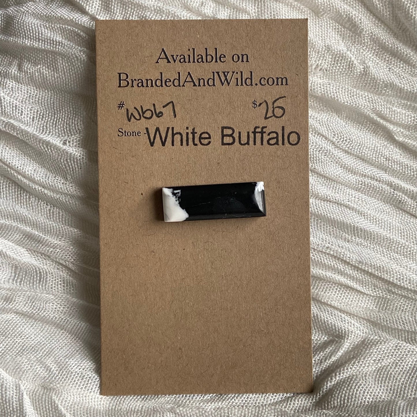White Buffalo Cabochon - WB67 600F82E5-BB0B-4AEF-BF0C-ABCE28320232 Brandedandwild.com