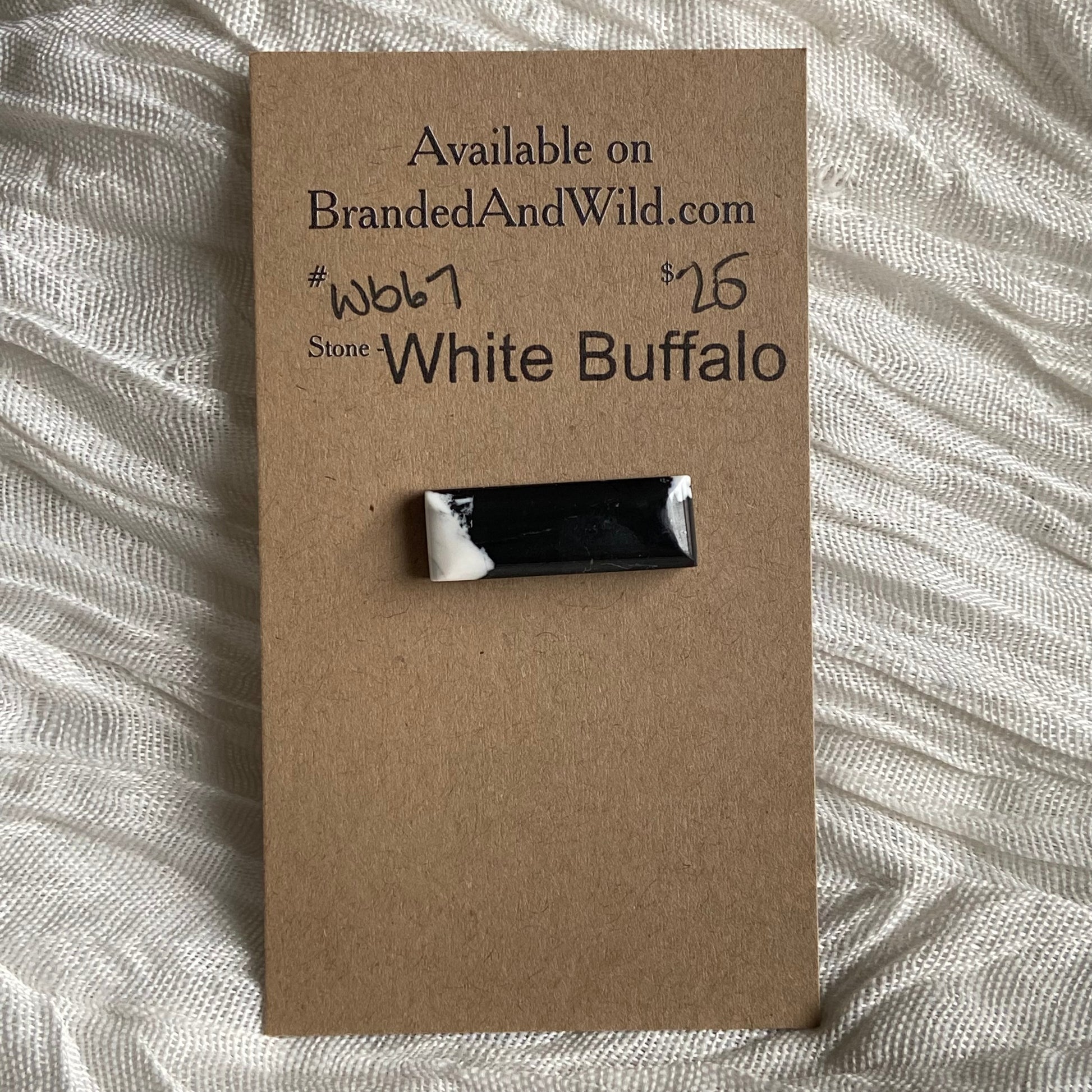 White Buffalo Cabochon - WB67 600F82E5-BB0B-4AEF-BF0C-ABCE28320232 Brandedandwild.com