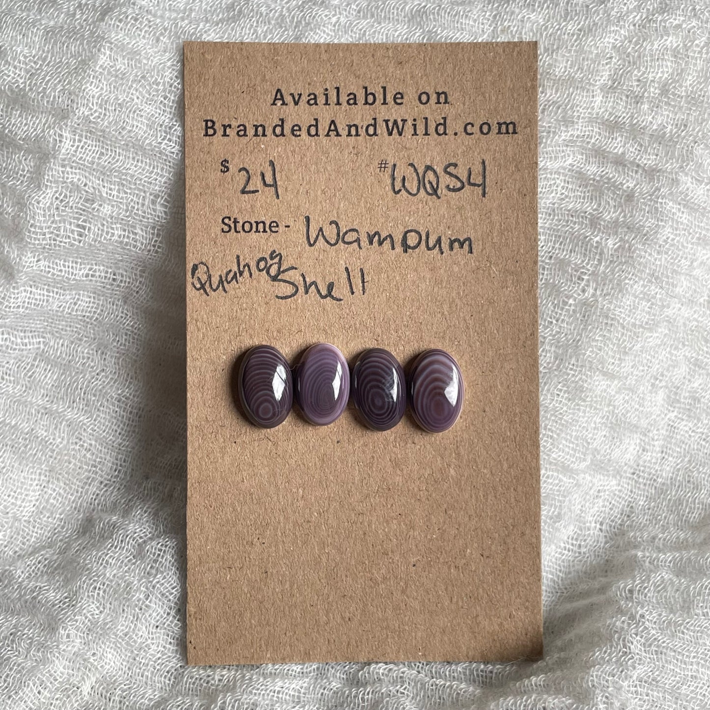 Wampum Quahog Shell Cabochon - WQS4 605447A3-7BA2-4936-AC7D-F9030761C97C Brandedandwild.com