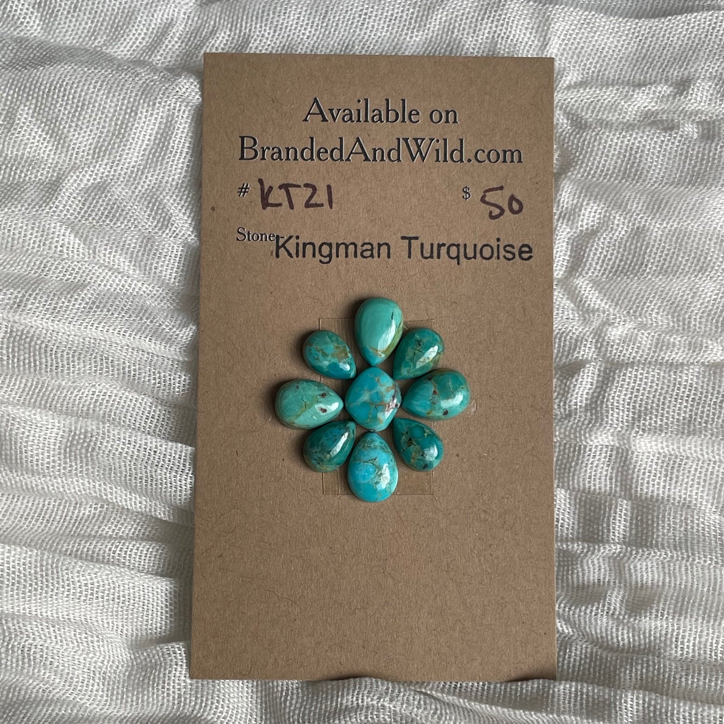 Kingman Turquoise Cabochon - KT21 609E821A-2531-4E9C-B47C-EA6A42EA691F Brandedandwild.com