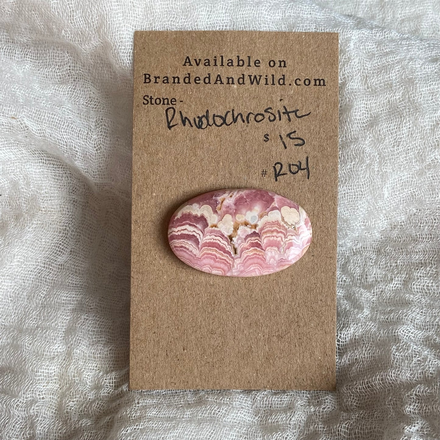 Rhodochrosite Cabochon - R04 60A3666F-BF79-447B-B5E1-27752AB1EBEB Brandedandwild.com