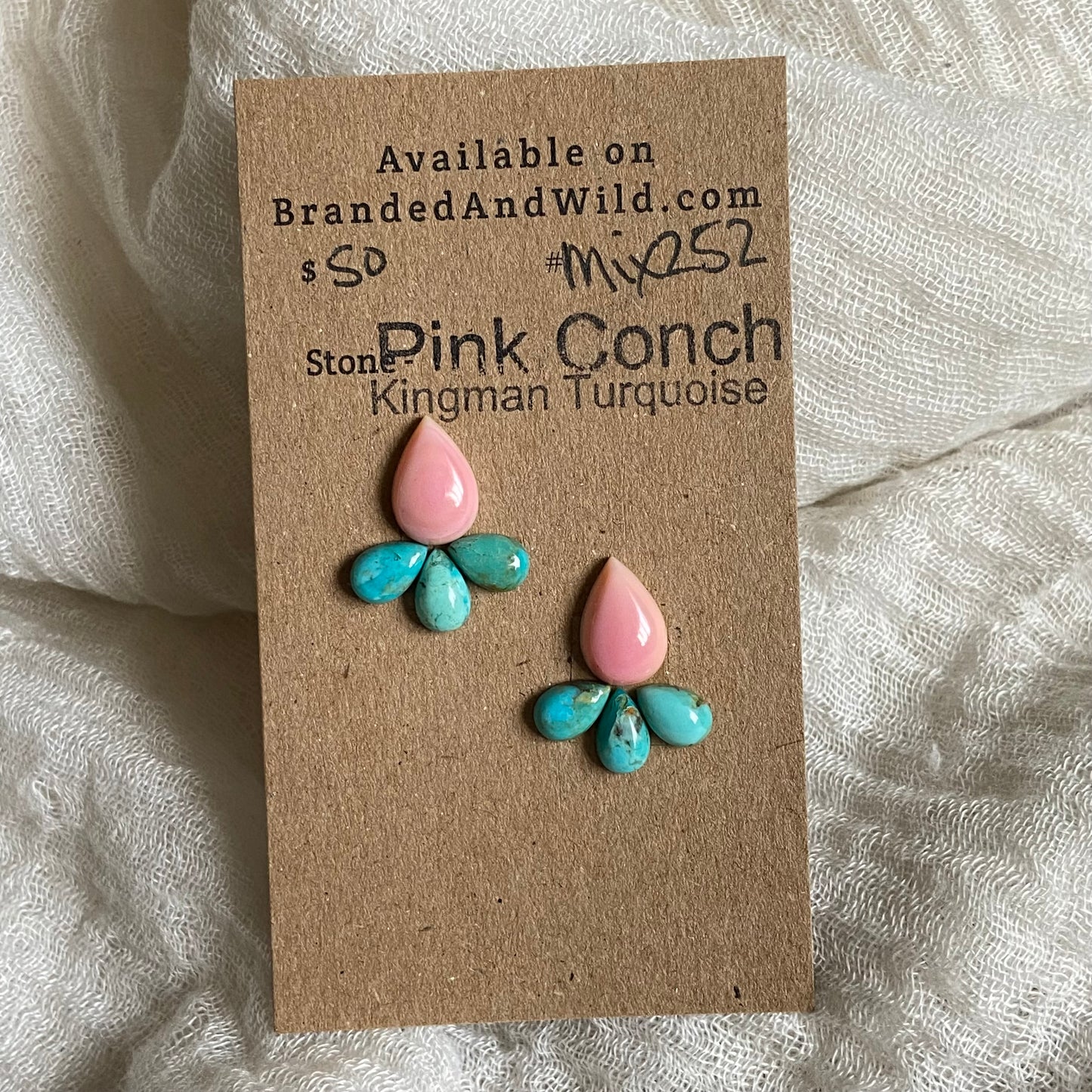 Kingman / Pink Conch Cabochon - Mix252 60B30D41-D91A-4733-9F6C-13FDFDF8C3F3 Brandedandwild.com