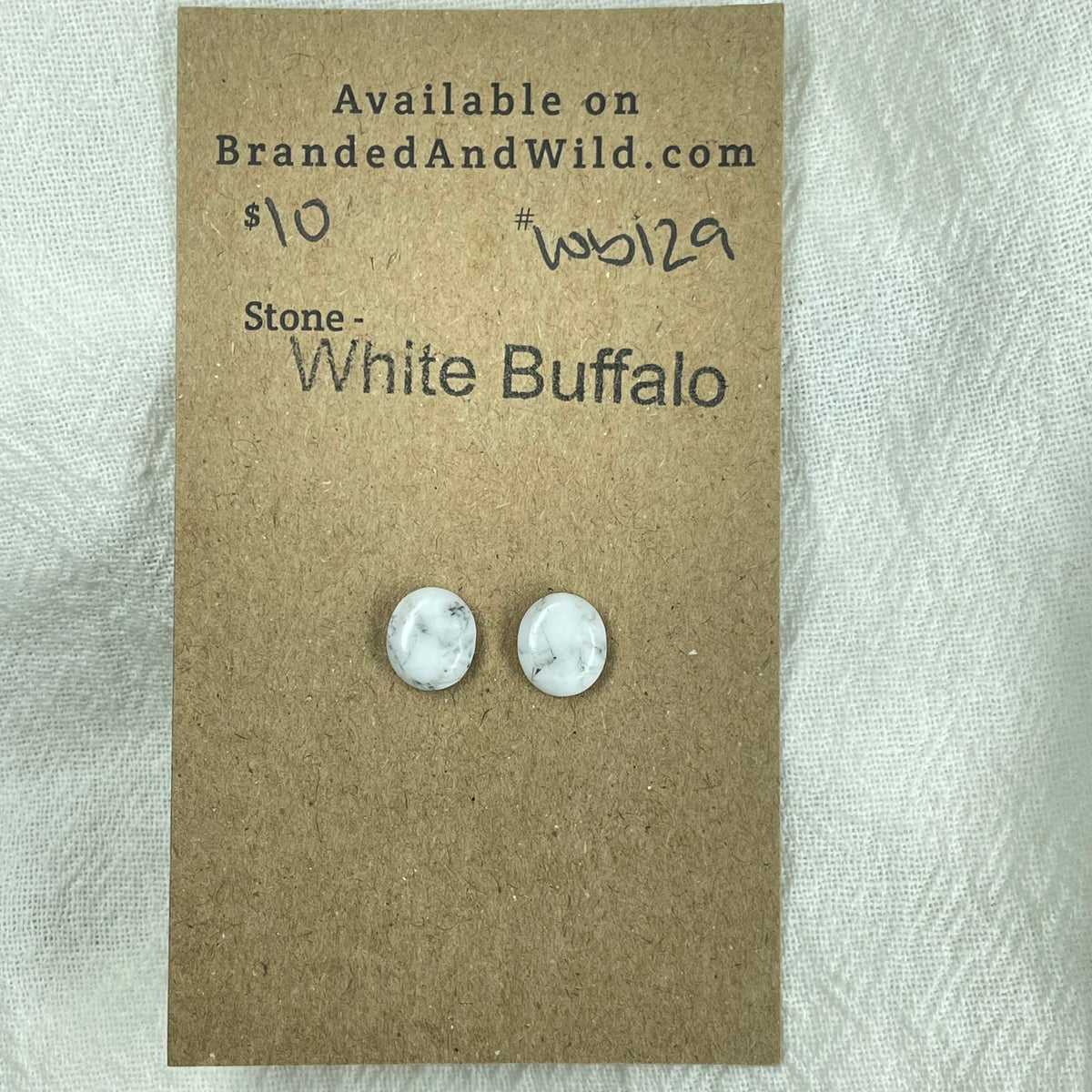 White Buffalo Cabochon - WB129 60B518AA-CF4E-418B-BDA7-B37A8BA966AF Brandedandwild.com