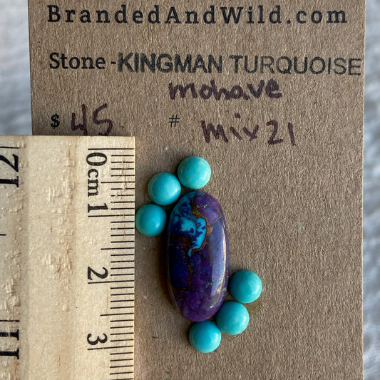 Kingman / Mohave Cabochon - Mix21