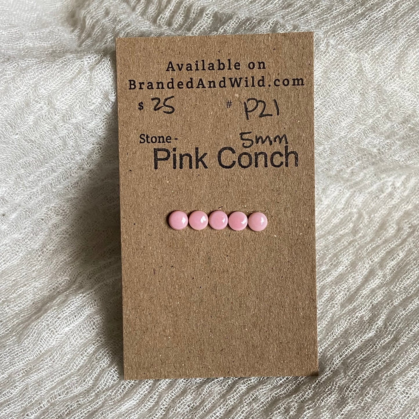 Pink Conch Cabochon - P21 60DF1BE6-DEF8-4F0B-BDB8-902791319039 Brandedandwild.com