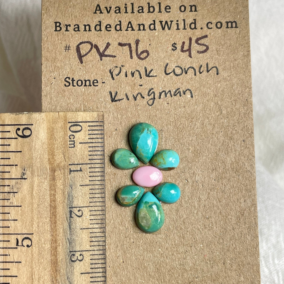 Pink Conch / Kingman Turquoise Cabochon - PK76