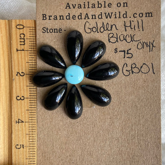 Golden Hill Black Onyx Cabochon - GB01