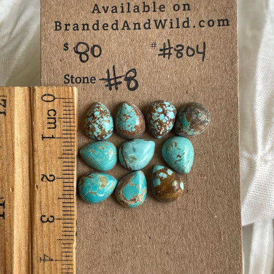 #8 Turquoise Cabochon - #804 610F7D36-A9D5-4533-B2B0-CCDFE39F764B Brandedandwild.com