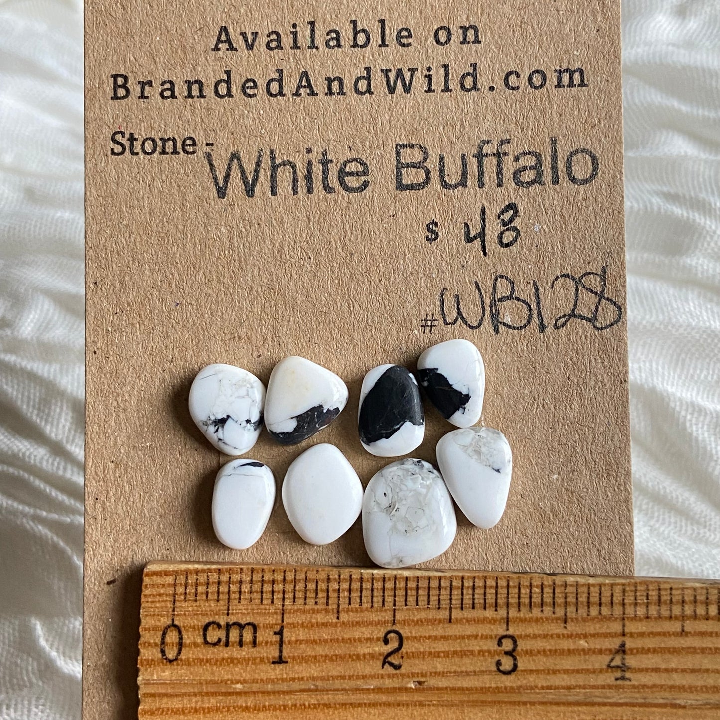 White Buffalo Cabochon - WB128 611246A4-4F67-47DF-89C6-91A5F395E113 Brandedandwild.com