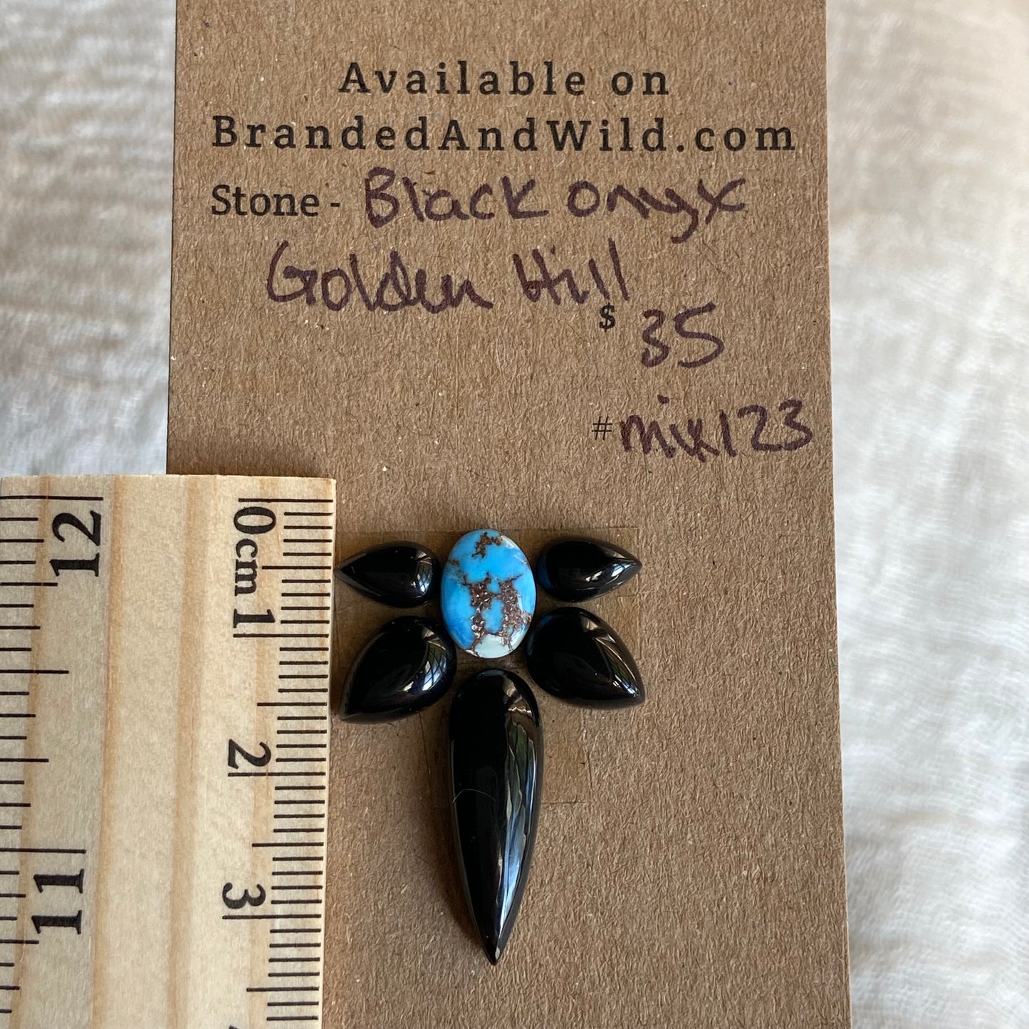 Black Onyx / Golden Hill Cabochon - MIX123