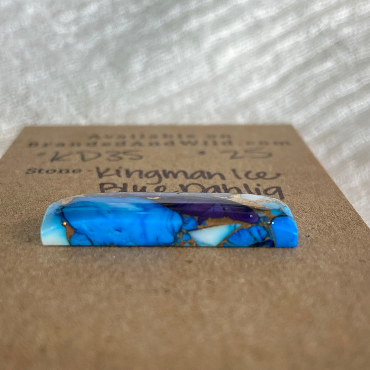 Kingman Ice Blue Dahlia Cabochon - KD35