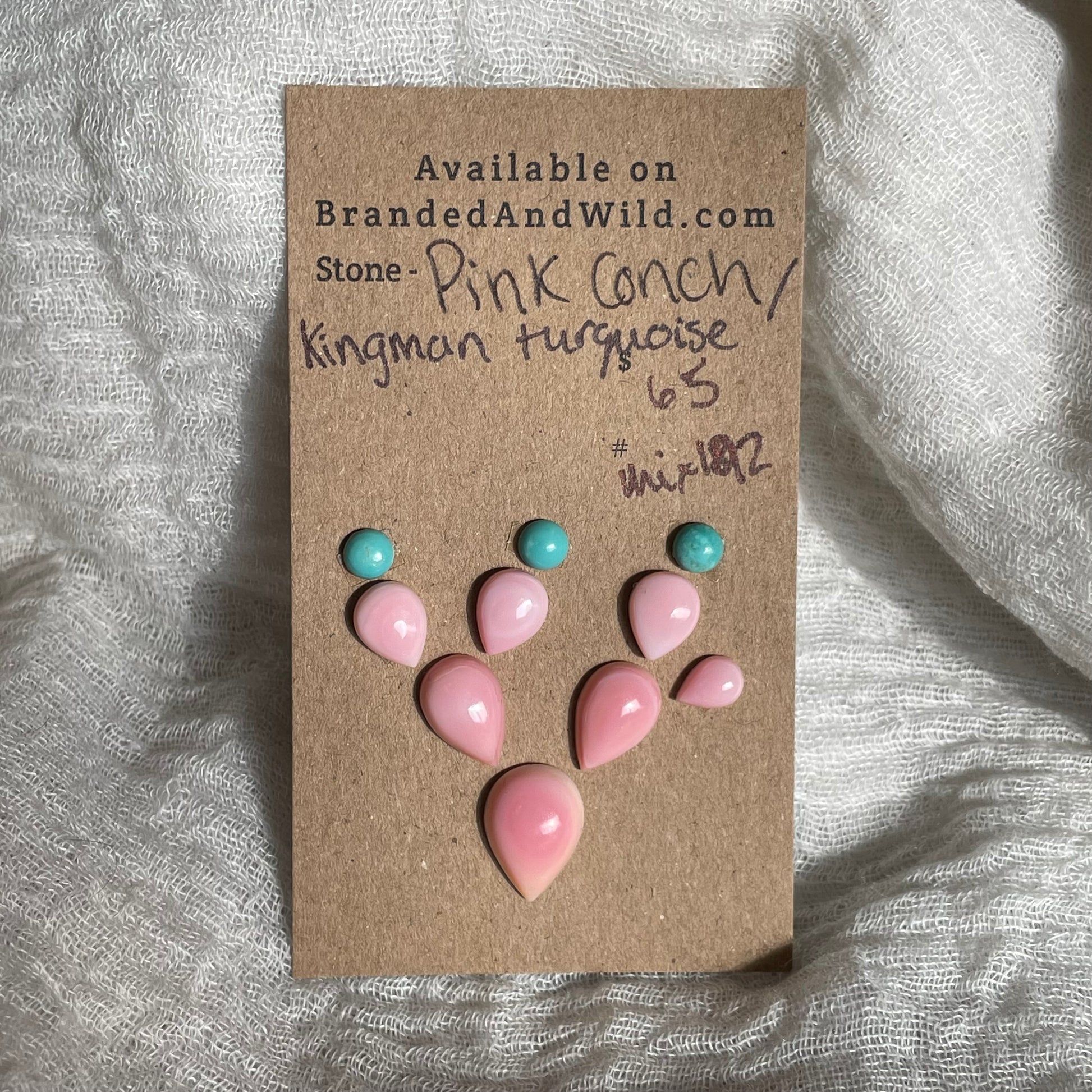 Kingman / Pink Conch Cabochon - Mix192 61FA661B-F172-466A-89AE-5B342FEDDF84 Brandedandwild.com