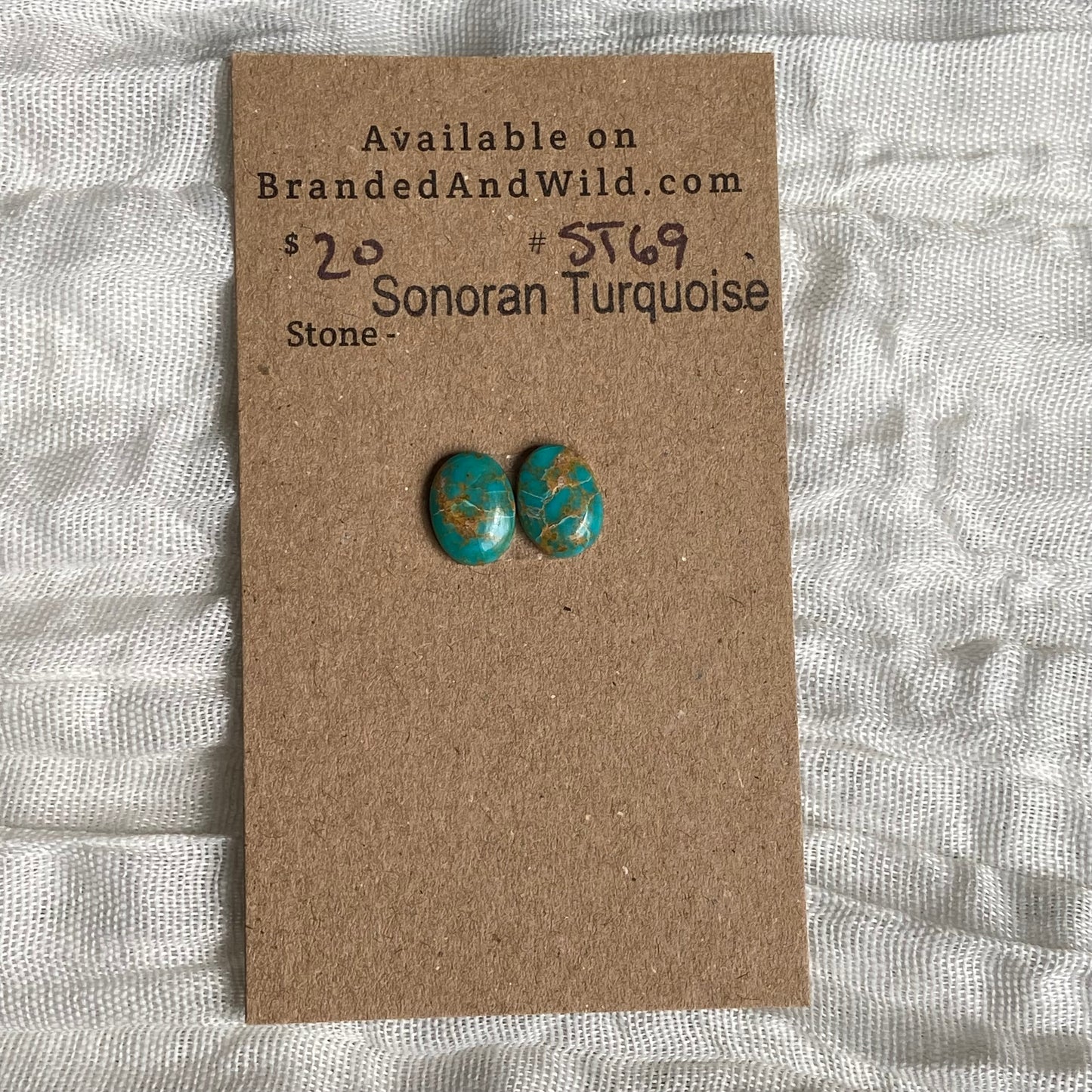 Sonoran Turquoise Cabochon - ST69 6210DFA3-E8D8-4796-A802-96E0062C15F8 Brandedandwild.com