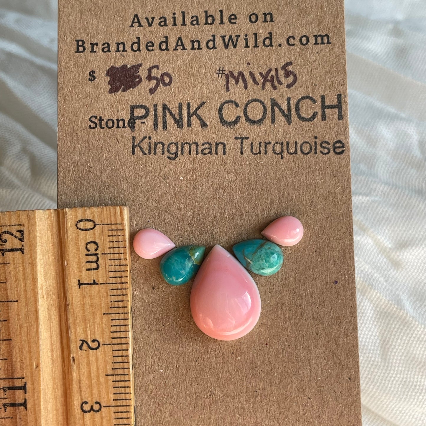 Kingman / Pink Conch Cabochon - MIX115 62270977-67CC-430F-9884-B6FA3DA935AD Brandedandwild.com