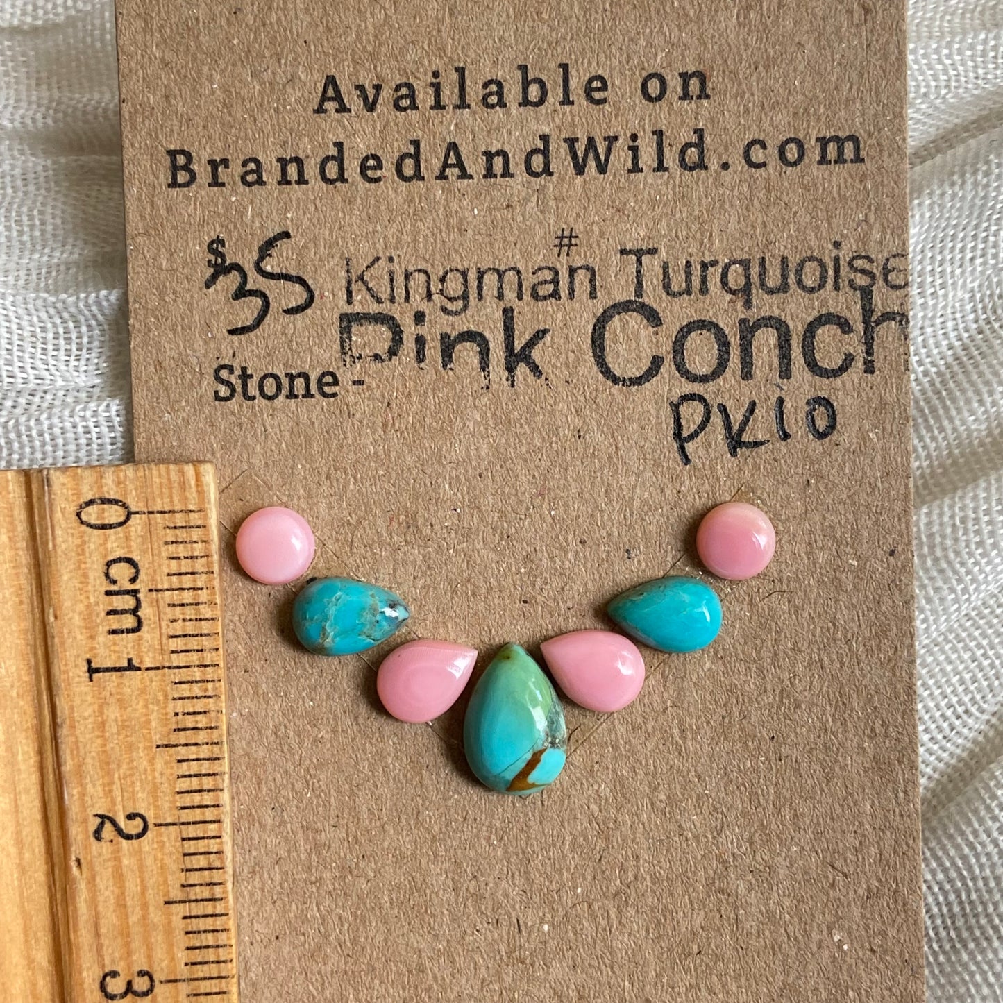Pink Conch / Kingman Turquoise Cabochon - PK10 62494D59-8239-4011-A277-3D2F41724508 Brandedandwild.com