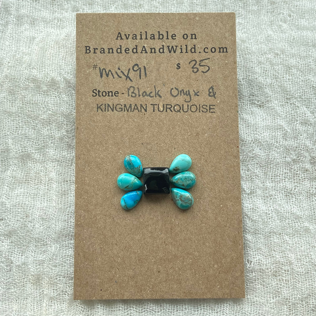 Kingman / Black Onyx Cabochon - Mix91