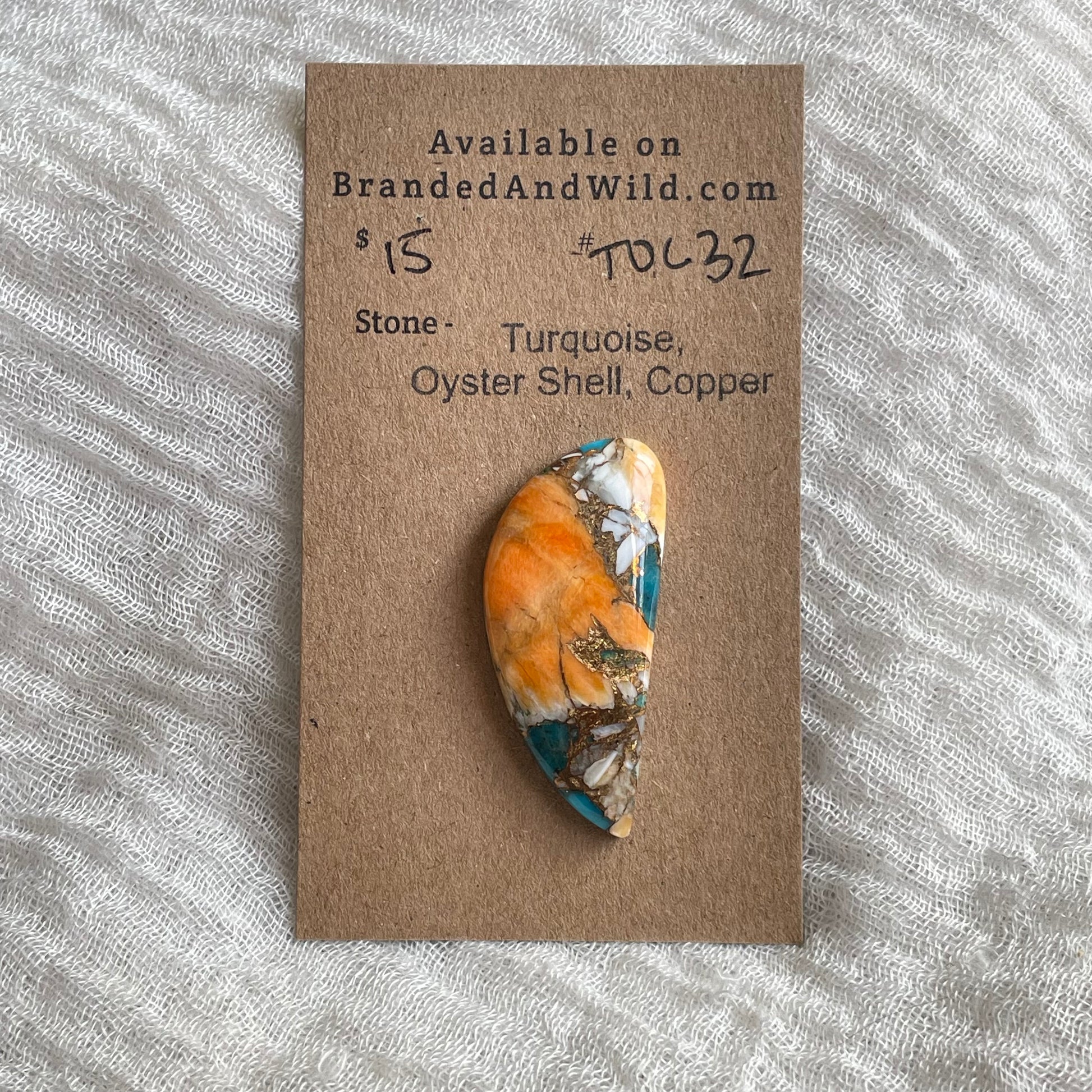 Turquoise, Oystershell, Copper Cabochon - TOC32 6259C524-1585-4686-B65F-5C9724EE6186 Brandedandwild.com