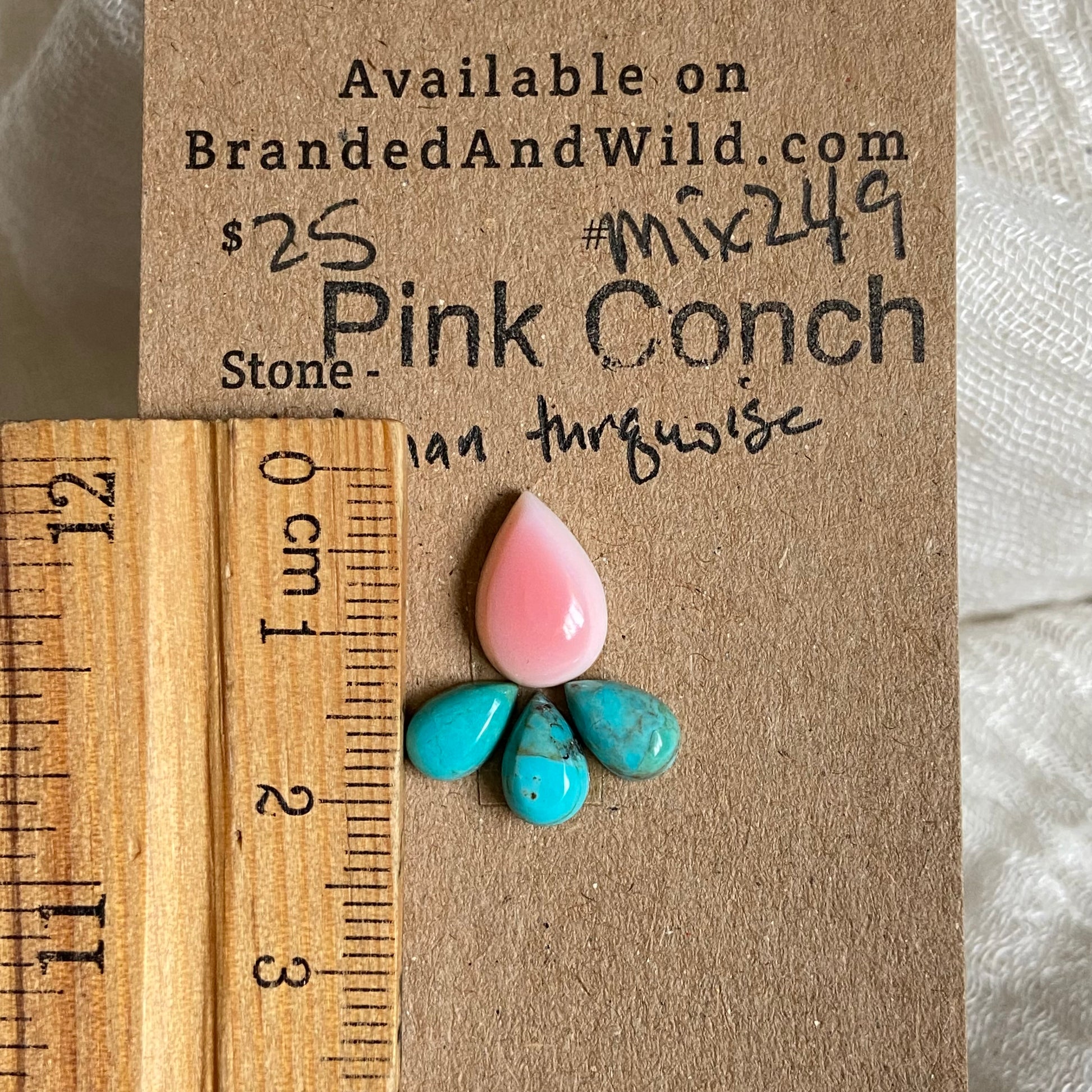 Kingman / Pink Conch Cabochon - Mix249 62713B56-1471-4F34-985E-92A02CEB3C62 Brandedandwild.com