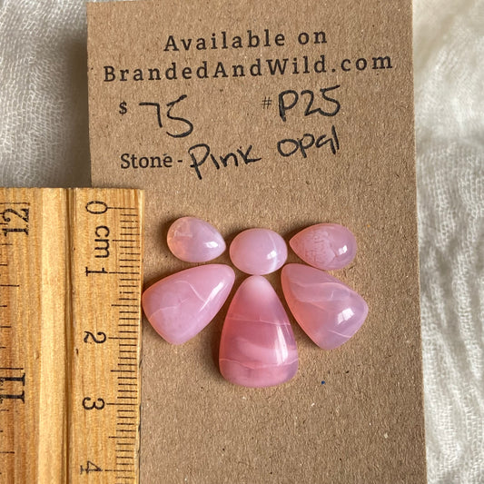 Pink Opal Cabochon - P25 6276E6CC-C4D7-4AE8-8559-FF6BA1C176C6 Brandedandwild.com
