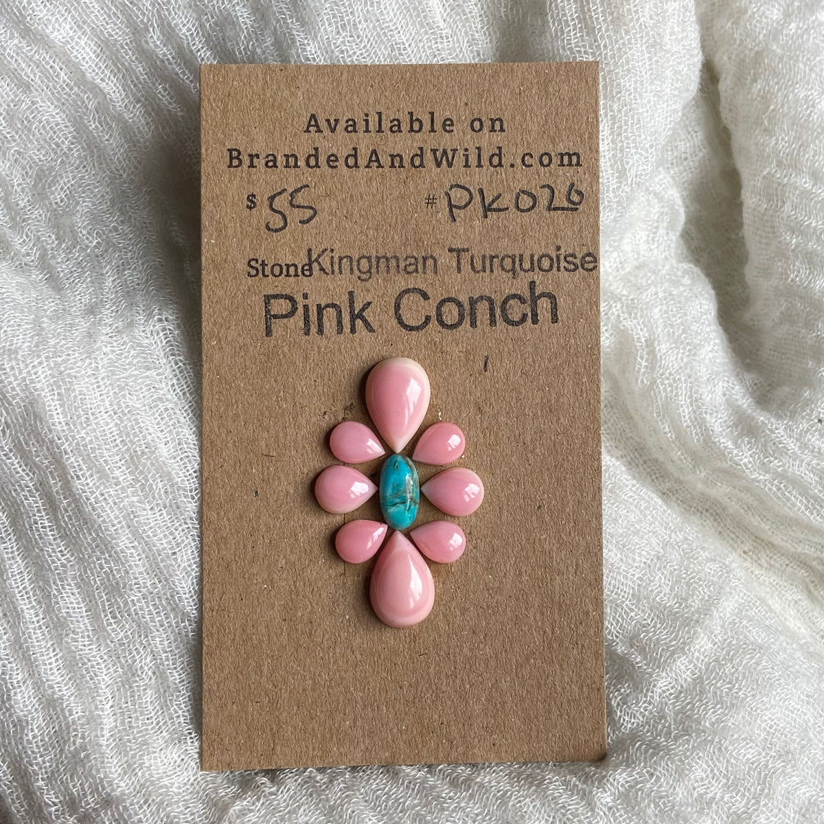 Pink Conch / Kingman Cabochon - PK020 6295FB5A-5BEF-4903-AA74-A58F35AD488C Brandedandwild.com