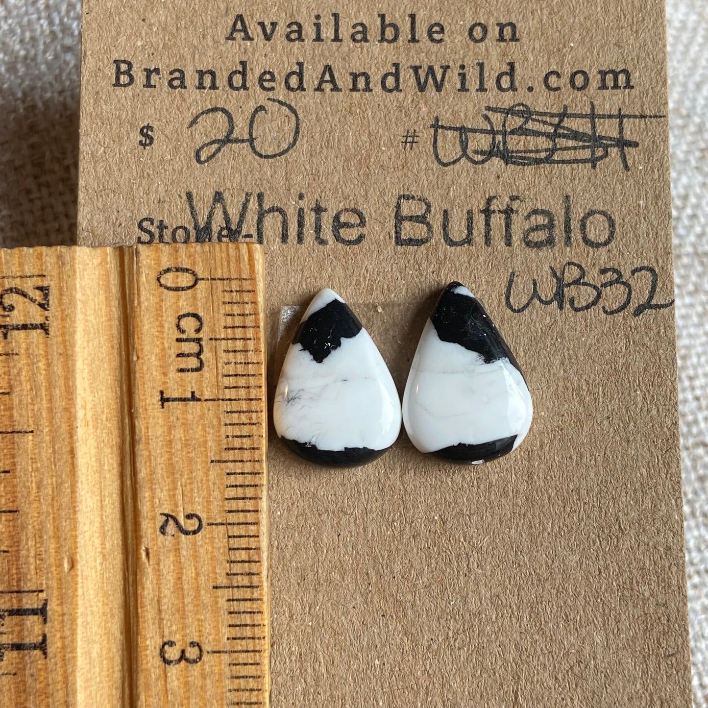 White Buffalo Cabochon - WB32 6297C6E2-2AC4-469B-ACEA-97CB0799F812 Brandedandwild.com