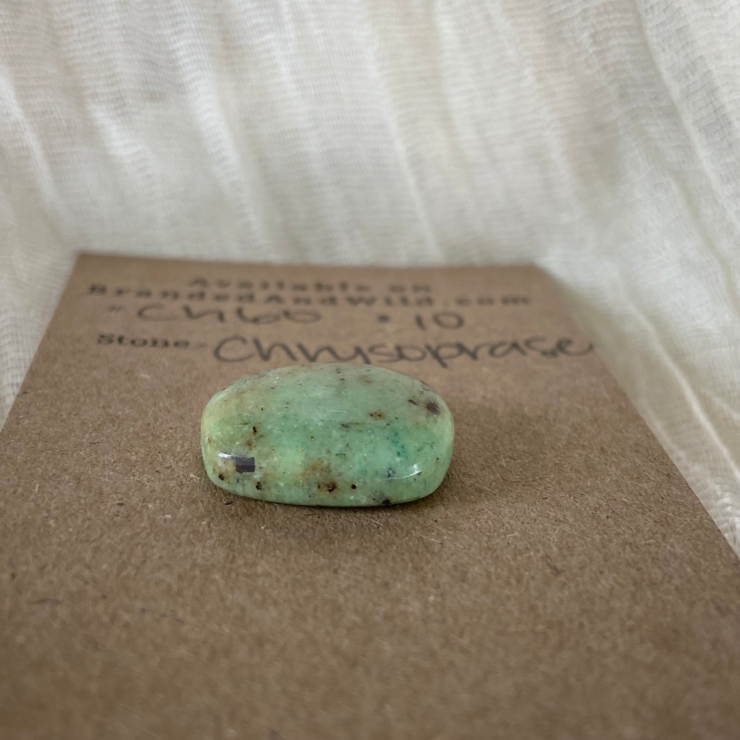 Chrysoprase Cabochon - Ch60 62E25038-52D2-412A-A06C-E688DAE30826 Brandedandwild.com