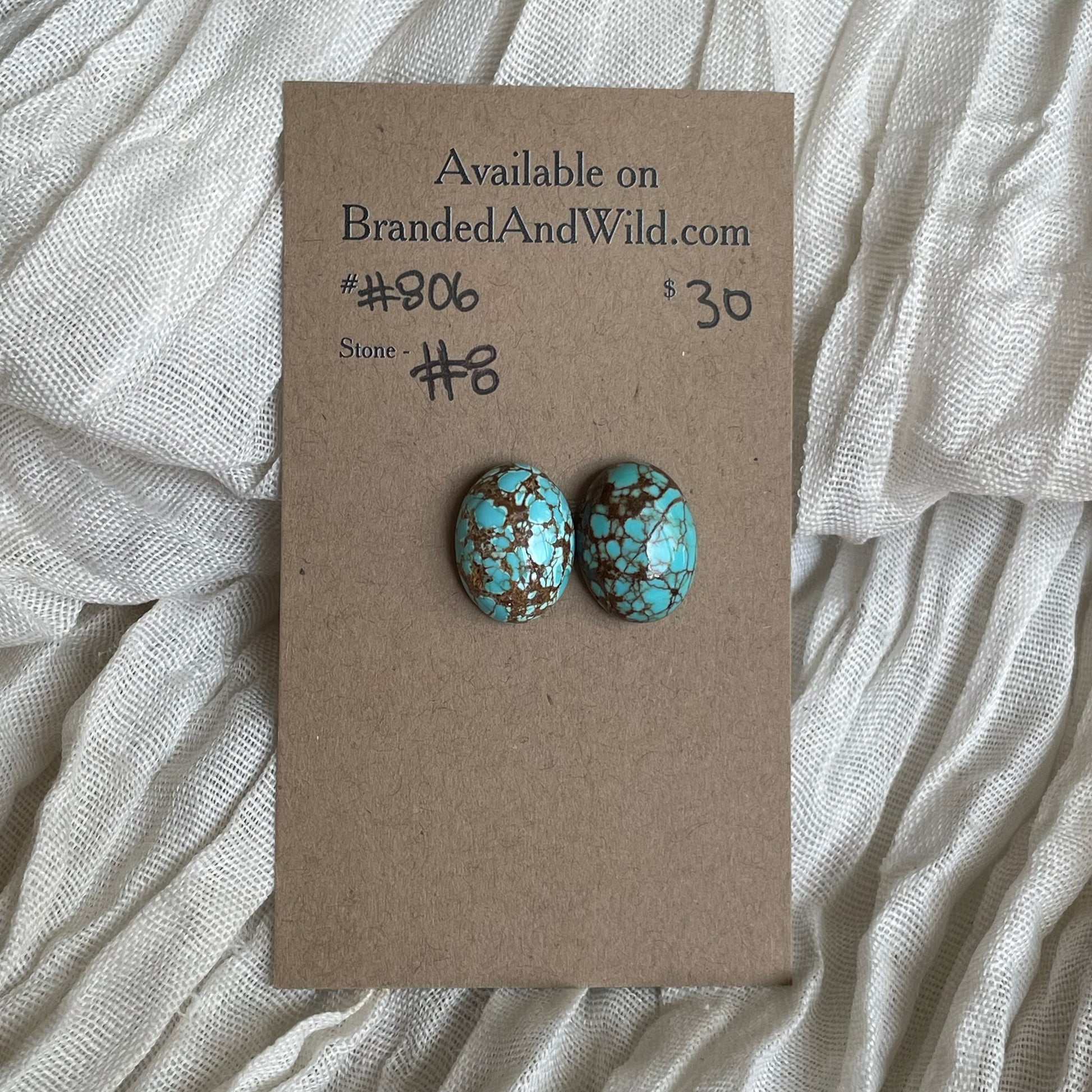#8 Turquoise Cabochon - #806 62F1A5AB-5757-45C2-B176-AD2FAB7D493A Brandedandwild.com