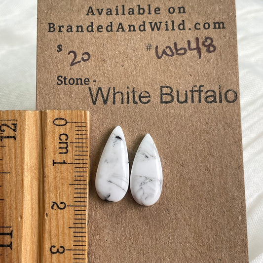 White Buffalo Cabochon - WB48 63064B68-D5C9-43E4-8896-8F9DC5AE2377 Brandedandwild.com