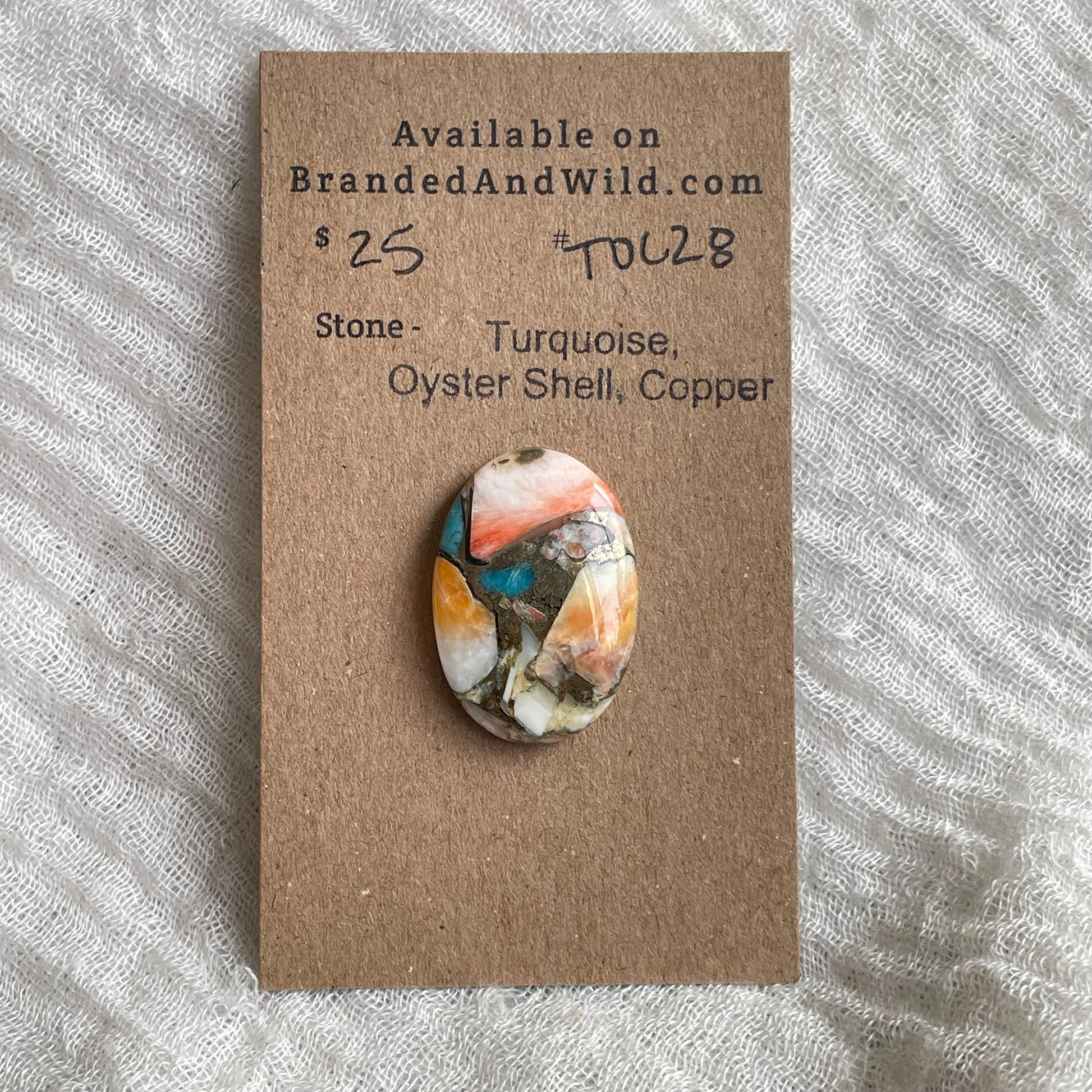 Turquoise, Oystershell, Copper Cabochon - TOC28 6334862E-F0C5-4203-B11B-C328E04976F2 Brandedandwild.com