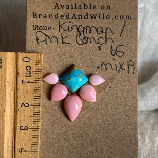 Kingman / Pink Conch Cabochon - Mix19