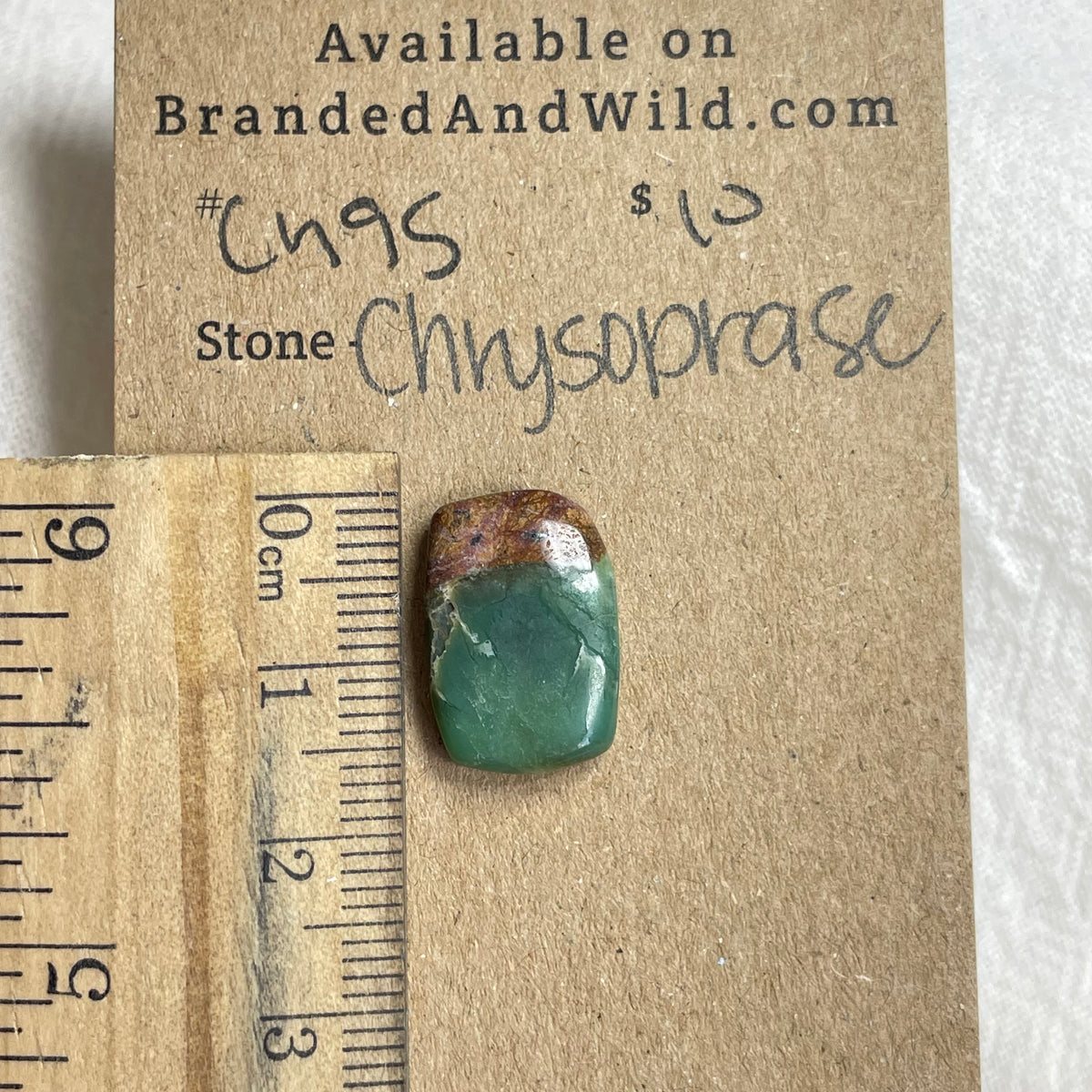 Chrysoprase Cabochon - CH95 6374E519-5969-461A-BC35-1FE00CA34FF4 Brandedandwild.com
