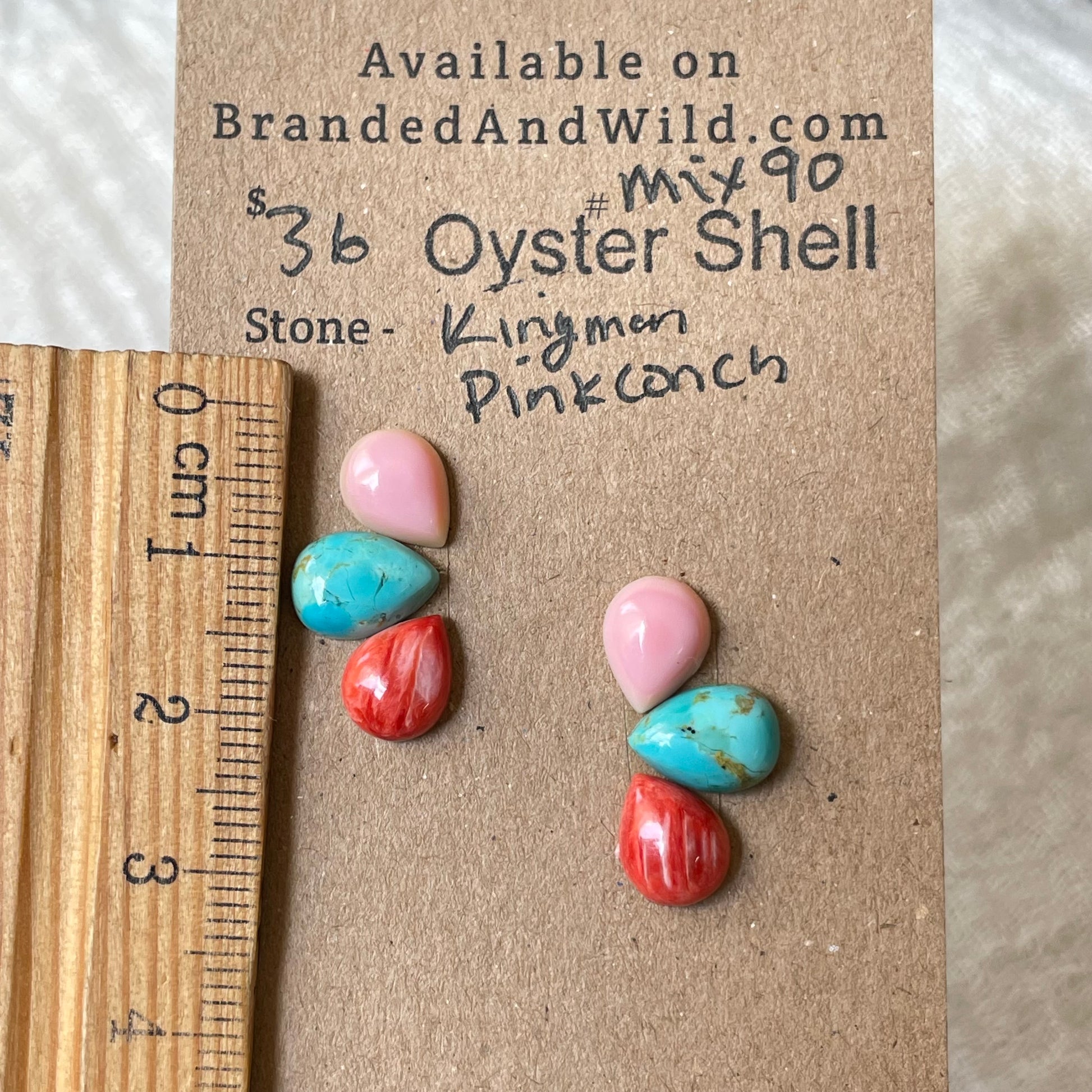 Kingman / Oyster Shell / Pink Conch Cabochon - Mix90 6378DD2E-CE7B-4CED-A03A-99E45814B7EA Brandedandwild.com