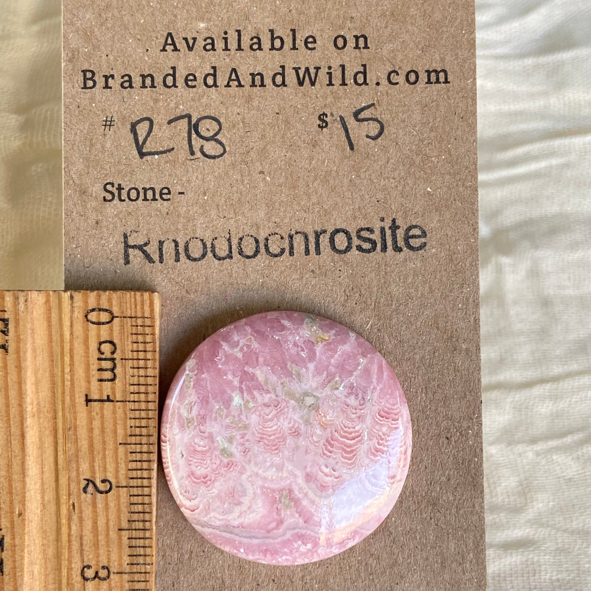 Rhodochrosite Cabochon - R78 63CE3A0C-B779-4EDC-ADE5-4DF47A2A9F41 Brandedandwild.com