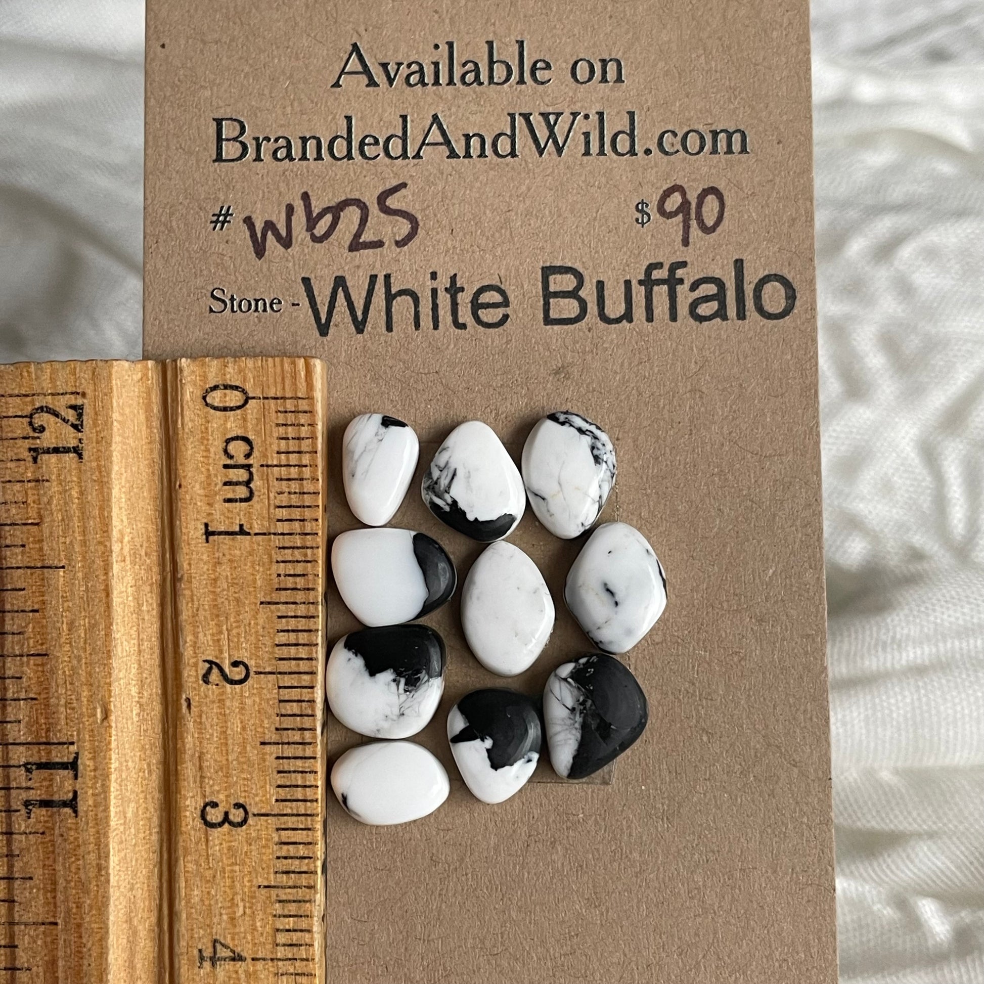 White Buffalo Cabochon - WB25 643F5550-31B7-4EBE-B8EB-1A66A74713F7 Brandedandwild.com