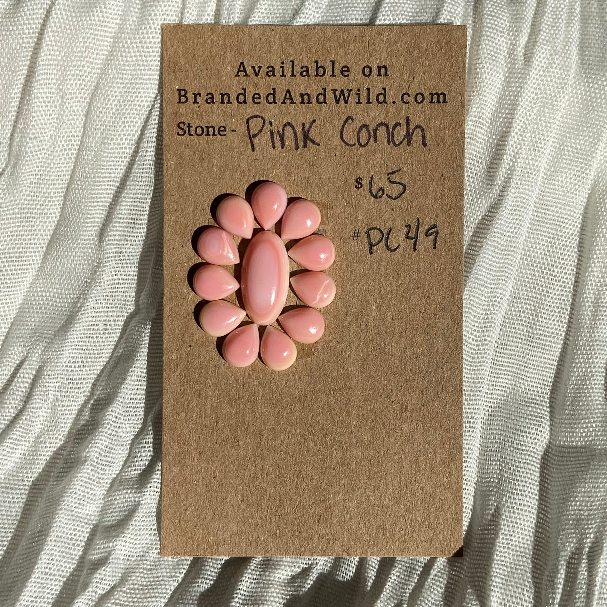 Pink Conch Cabochon - PC49 6448B992-94C1-4F0C-AA3D-311696F921E9 Brandedandwild.com